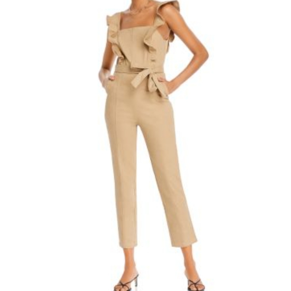 AQUA Elegant Tan Jumpsuit